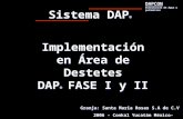 Sistema DAP ® DAPCON Disminución de Agua y parámetros DAPCON Disminución de Agua y parámetros Implementación en Área de Destetes DAP ® FASE I y II Implementación.