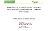Experiencias en México para construir información Gubernamental Contable Armonizada MTRO. EMILIO VÁZQUEZ ALFARO.