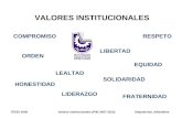 VALORES INSTITUCIONALES COMPROMISO HONESTIDAD SOLIDARIDAD RESPETO ORDEN LEALTAD FRATERNIDAD LIBERTAD LIDERAZGO EQUIDAD ITESU 2009 Valores institucionales.
