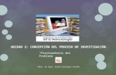 UNIDAD 2: CONCEPCIÓN DEL PROCESO DE INVESTIGACIÓN Planteamiento del Problema Mtra. en Educ. Erika González Farfán.