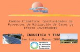 Cambio Climático: Oportunidades de Proyectos de Mitigación de Gases de Efecto Invernadero ENERGIA, INDUSTRIA Y TRANSPORTE San Luis - Marzo 2005.