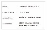 Dr. Rubén Sanabria Ortiz.1/34 CURSO: DERECHO TRIBUTARIO I CICLO / AULA: VII / 49N CATEDRÁTICO: ASISTENTES: RUBÉN D. SANABRIA ORTIZ CÉSAR VILLEGAS LÉVANO.