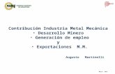 Marzo 2012 Contribución Industria Metal Mecánica Desarrollo Minero Generación de empleo y Exportaciones M.M. Augusto Martinelli.