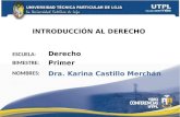 INTRODUCCIÓN AL DERECHO (I Bimestre - Abril -Agosto 2011)