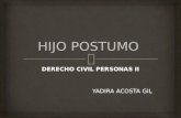 DERECHO CIVIL PERSONAS II YADIRA ACOSTA GIL. El Derecho civil es el conjunto de normas jurídicas y principios que regulan las relaciones personales patrimoniales.