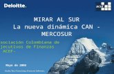 MIRAR AL SUR La nueva dinámica CAN - MERCOSUR Mayo de 2005 Asociación Colombiana de Ejecutivos de Finanzas - ACEF-