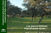 Consejería de Agricultura y Pesca Consejería de Medio Ambiente Ley para la Dehesa: Plan Director de las Dehesas de Andalucía.