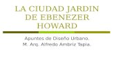 LA CIUDAD JARDIN DE EBENEZER HOWARD Apuntes de Diseño Urbano. M. Arq. Alfredo Ambriz Tapia.