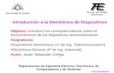 Introducción a la Electrónica de Dispositivos Universidad de Oviedo Área de Tecnología Electrónica Departamento de Ingeniería Eléctrica, Electrónica, de.