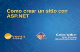 Carlos Walzer Vemn Sistemas carlosw@vemn.com.ar Como crear un sitio con ASP.NET.