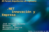 XI Forum Arquitectos de Software.NET Innovación y Empresa José Antonio Alvarez Gerente.NET Microsoft Ibérica joseaa@microsoft.com Madrid, 19 de Noviembre.