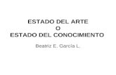 ESTADO DEL ARTE O ESTADO DEL CONOCIMIENTO Beatriz E. García L.