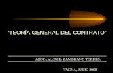 TEORÍA GENERAL DEL CONTRATO ABOG. ALEX R. ZAMBRANO TORRES. TACNA, JULIO 2008.