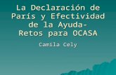 La Declaración de París y Efectividad de la Ayuda- Retos para OCASA Camila Cely.