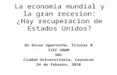 La economia mundial y la gran recesion: ¿Hay recuperacion de Estados Unidos? Dr Oscar Ugarteche, Titular B IIEC UNAM SNI Ciudad Universitaria, Coyoacan.