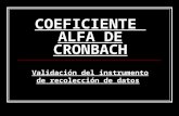 COEFICIENTE ALFA DE CRONBACH Validación del instrumento de recolección de datos.