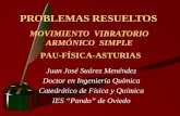 PROBLEMAS RESUELTOS MOVIMIENTO VIBRATORIO ARMÓNICO SIMPLE PAU-FÍSICA-ASTURIAS Juan José Suárez Menéndez Doctor en Ingeniería Química Catedrático de Física.