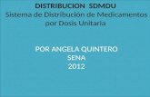 DISTRIBUCION SDMDU Sistema de Distribución de Medicamentos por Dosis Unitaria POR ANGELA QUINTERO SENA 2012.