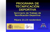 PROGRAMA DE TECNIFICACIÓN DEPORTIVA Seminario de Trabajo de Tecnificación Deportiva Pájara 21-23 noviembre.