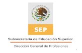 1 Subsecretaría de Educación Superior Dirección General de Profesiones.