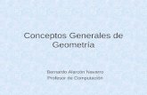 Conceptos Generales de Geometría Bernardo Alarcón Navarro Profesor de Computación.