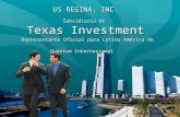 LOGO US REGINA, INC. Subsidiaria de Texas Investment US REGINA, INC. Subsidiaria de Texas Investment Representante Oficial para Latino América de Quantum.