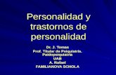 Personalidad y trastornos de personalidad Dr. J. Tomas Prof. Titular de Psiquiatría. Paidopsiquiatría UAB A. Rafael FAMILIANOVA SCHOLA.