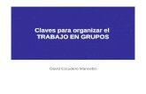 Claves para organizar el TRABAJO EN GRUPOS David Escudero Mancebo.
