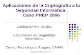 II Congreso Nacional de Informática y Ciencias de la Computación, Mazatlán, Nov. 2006 1 Aplicaciones de la Criptografía a la Seguridad Informática: Caso.