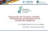 1 Promoción de Clusters y Redes Productivas con Impacto en el Desarrollo Regional Lic. Natalia García y Lic. Eva Rabey San Juan, 15 de julio de 2010.