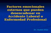 Factores emocionales externos que pueden desencadenar en Accidente Laboral o Enfermedad Profesional Dr. Rubén Díaz.