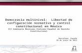 Democracia multinivel: Libertad de configuración normativa y control constitucional en México Barcelona, España 10 de junio de 2013 III Seminario Mexicano-Italiano-Español.