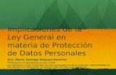 Implicaciones de la Ley General en materia de Protección de Datos Personales Dra. María Solange Maqueo Ramírez Profesora Investigadora del CIDE Las opiniones.