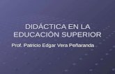DIDÁCTICA EN LA EDUCACIÓN SUPERIOR Prof. Patricio Edgar Vera Peñaranda.