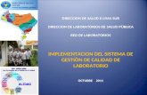 DIRECCION DE SALUD II LIMA SUR DIRECCION DE LABORATORIOS DE SALUD PÙBLICA RED DE LABORATORIOS IMPLEMENTACION DEL SISTEMA DE GESTIÒN DE CALIDAD DE LABORATORIO.