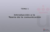 TEMA 1 Introducción a la Teoría de la comunicación.