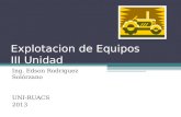 Explotacion de Equipos III Unidad Ing. Edson Rodriguez Solórzano UNI-RUACS 2013.