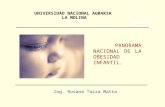 PANORAMA NACIONAL DE LA OBESIDAD INFANTIL. Ing. Rosana Tazza Matta UNIVERSIDAD NACIONAL AGRARIA LA MOLINA.