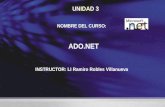 UNIDAD 3 NOMBRE DEL CURSO: ADO.NET INSTRUCTOR: LI Ramiro Robles Villanueva.