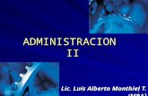 1 ADMINISTRACION II Lic. Luis Alberto Monthiel T. (MBA )