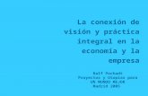 La conexión de visión y práctica integral en la economía y la empresa Ralf Pochadt Proyectos y Utopías para UN MUNDO MEJOR Madrid 2005.