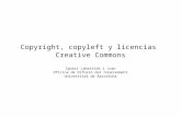 Copyright, copyleft y licencias Creative Commons Ignasi Labastida i Juan Oficina de Difusió del Coneixement Universitat de Barcelona.