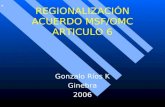* * 0 REGIONALIZACIÓN ACUERDO MSF/OMC ARTICULO 6 Gonzalo Ríos K Ginebra 2006.