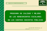 SERVICIO DE INSPECCIÓN EDUCATIVA DELEGACIÓN PROVINCIAL DE SEVILLA PROGRAMA DE CALIDAD Y MEJORA DE LOS RENDIMIENTOS ESCOLARES EN LOS CENTROS DOCENTES PÚBLICOS.