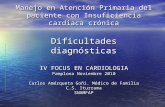 Manejo en Atención Primaria del paciente con Insuficiencia cardiaca crónica Dificultades diagnósticas IV FOCUS EN CARDIOLOGIA Pamplona Noviembre 2010 Carlos.