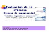 VIII CURSO Evaluación y selección de medicamentos Palma de Mallorca, 5 de Mayo de 2010 Evaluación de la eficacia Ensayos de superioridad Variables. Expresión.