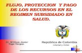 FLUJO, PROTECCION Y PAGO DE LOS RECURSOS EN EL REGIMEN SUBSIDIADO EN SALUD. Dr. William Javier Vega Vargas.