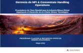 Gerencia de NPI & Concentrate Handling Operations Proveedores de Clase Mundial para la Industria Minera Global Impulsando el Desarrollo de un Clúster Minero.