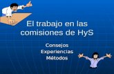 El trabajo en las comisiones de HyS ConsejosExperienciasMétodos.
