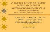 3ª semana de Ciencia Política Análisis de la ZMVM Universidad Autónoma de la Ciudad de México Mesa: Economía y desarrollo regional Economía y empleo de.